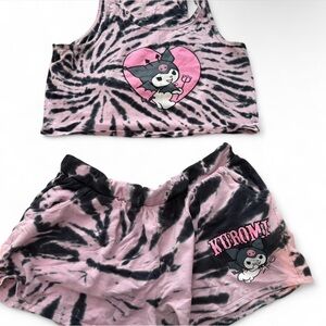 Hot Topic Pink and Black Kuromi Crop Top